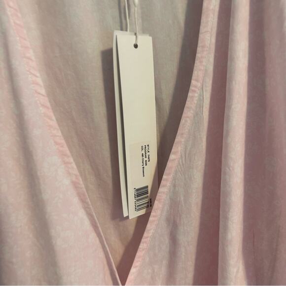 NWT GANNI Pink White Floral Poplin Wrap Maxi Dress 36 Small - Picture 11 of 14